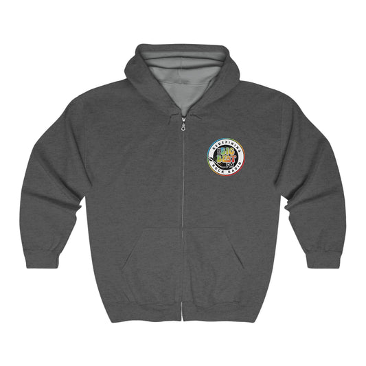 TheBigBeat.FM Unisex Heavy Blend™ Full Zip Hooded Sweatshirt (emblem FRONT and BACK)