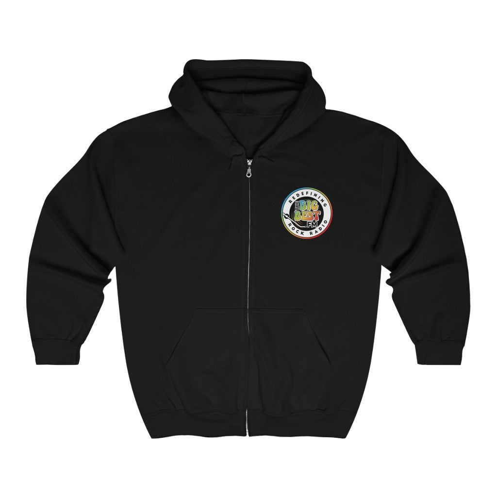 TheBigBeat.FM Unisex Heavy Blend™ Full Zip Hooded Sweatshirt (emblem FRONT ONLY)