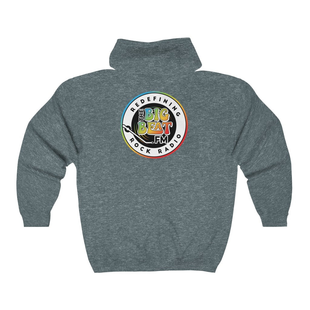 TheBigBeat.FM Unisex Heavy Blend™ Full Zip Hooded Sweatshirt (emblem FRONT and BACK)